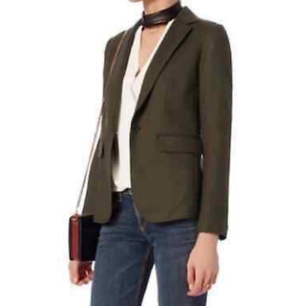 Rag & Bone 100% Wool Olive Green Women's Club Blazer